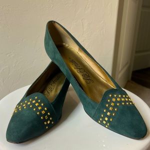 Emerald Green Suede Heels